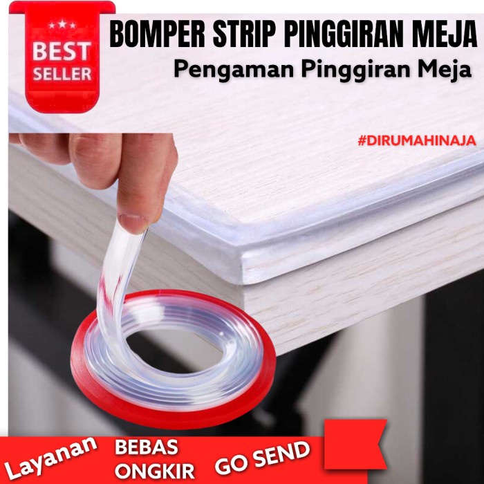 Strip Silikon pelindung Pengaman Pinggiran Tepi Sudut Meja