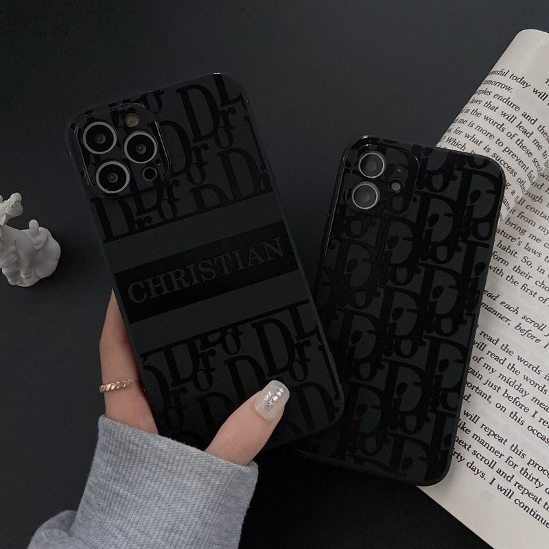 Fashion Full Dior Soft Case HP iP iPhone 11 12 Mini 13 Pro Max 7 8 + Plus SE 2020 X XR SE 2020 XS Max Black Frosted Casing Apple