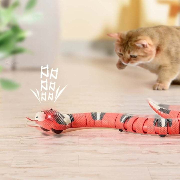 Smart Cat Interaktif Toy Robot Snake Sensor Realistis 3D Snake Cat Toy Mainan Interaktif Otomatis