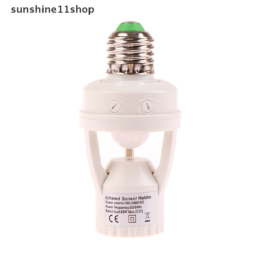 Sho 100-240V Socket E27 Converter PIR Sensor Gerak Base Saklar Cerdas N