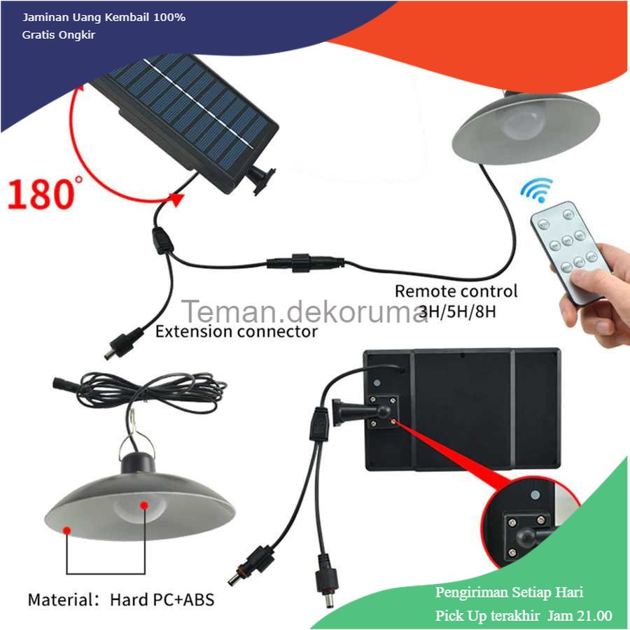 TD - LMP KSIJEH Lampu Gantung Hias Outdoor Solar Power IP65 Cool White 2 Lamp - KJ192