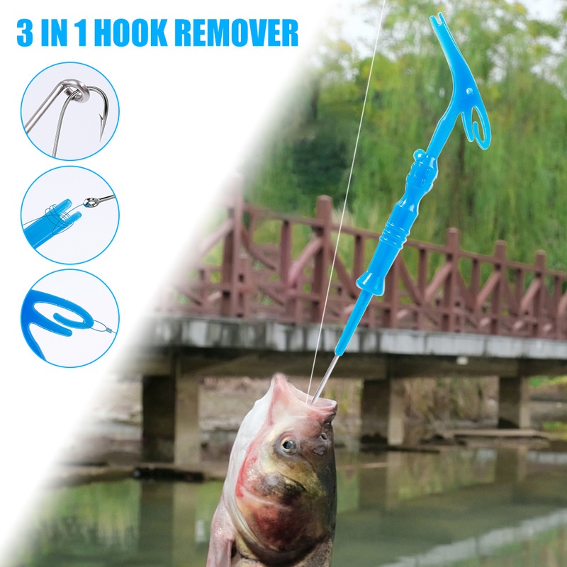 10pcs Handle Hook Remover 3in1 Fishhook Detacher Kait Tingkat Warna Random Simpul Pancing