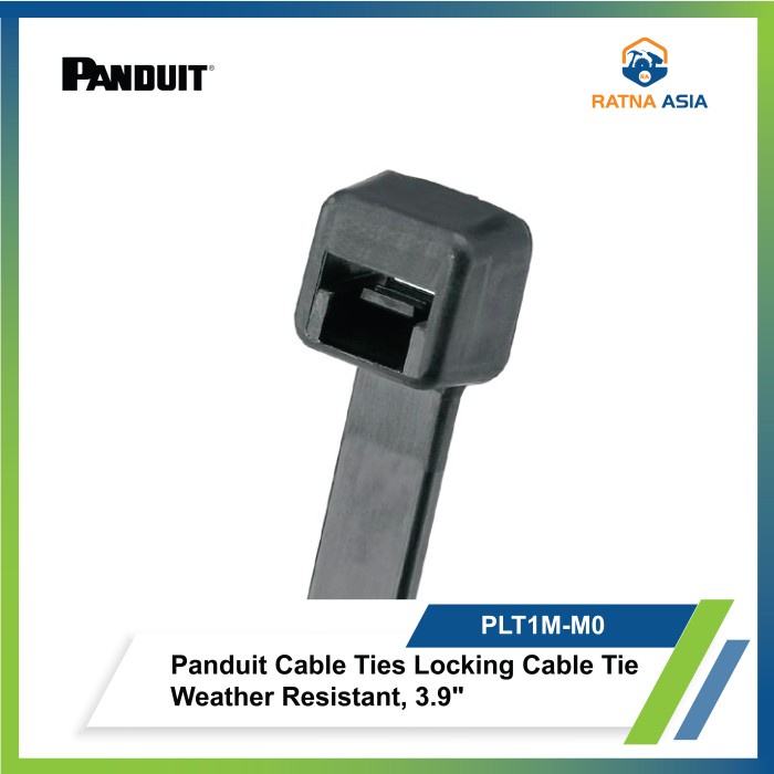 

Panduit PLT1M-M0 Locking Cable Tie, Weather Resistant, 3.9