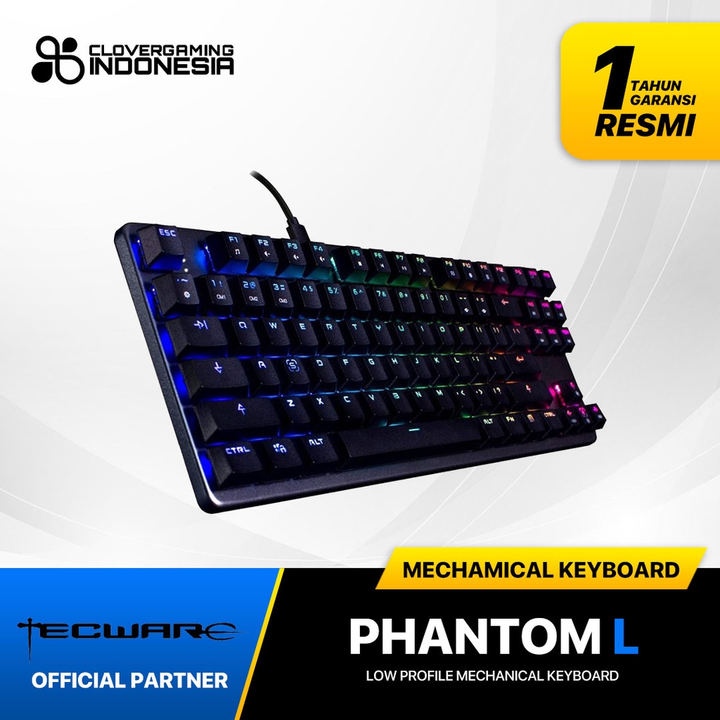 Tecware Phantom L 87 RGB Low Profile - Mechanical Gaming Keyboard