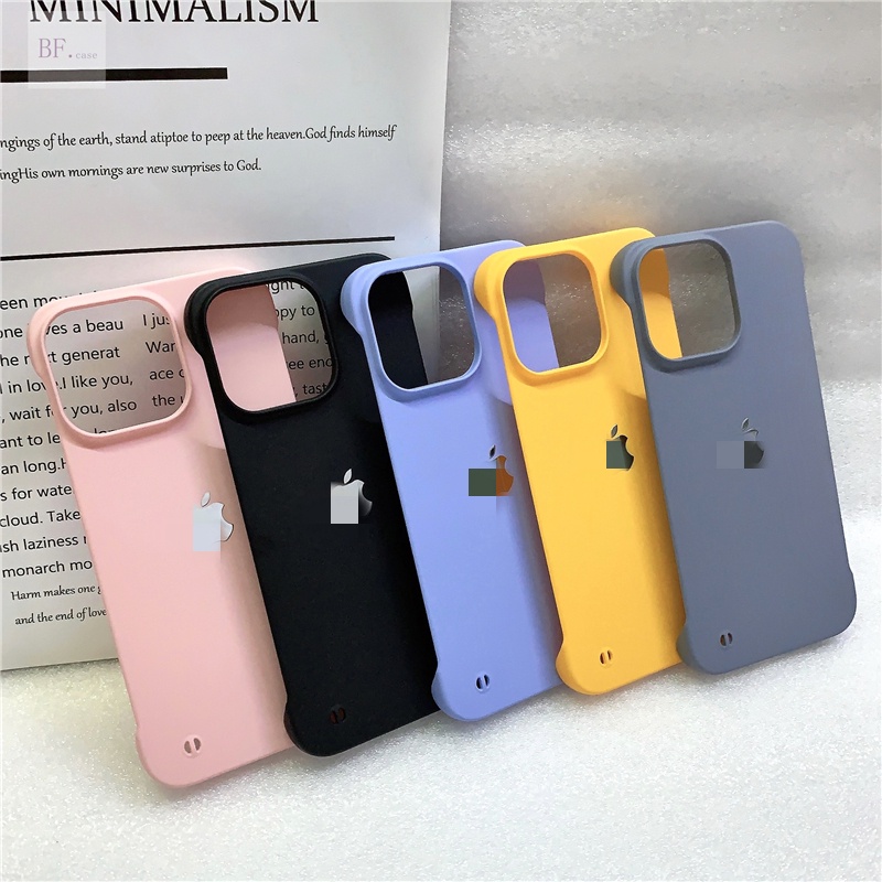 IPHONE Casing PC Tanpa Bingkai Ultra-Tipis Untuk Iphone14 13 12 11 Pro Max Frosting Fingerprinting