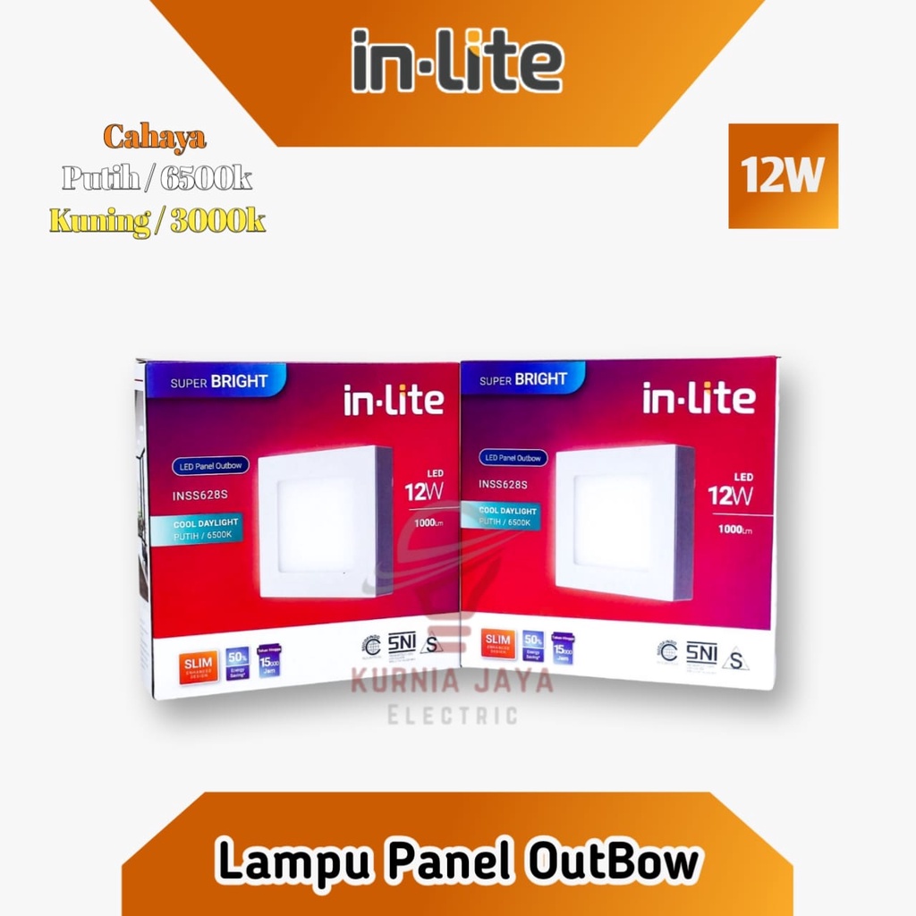 INLITE Downlight Panel Light LED Outbow Kotak 12W INSS628S