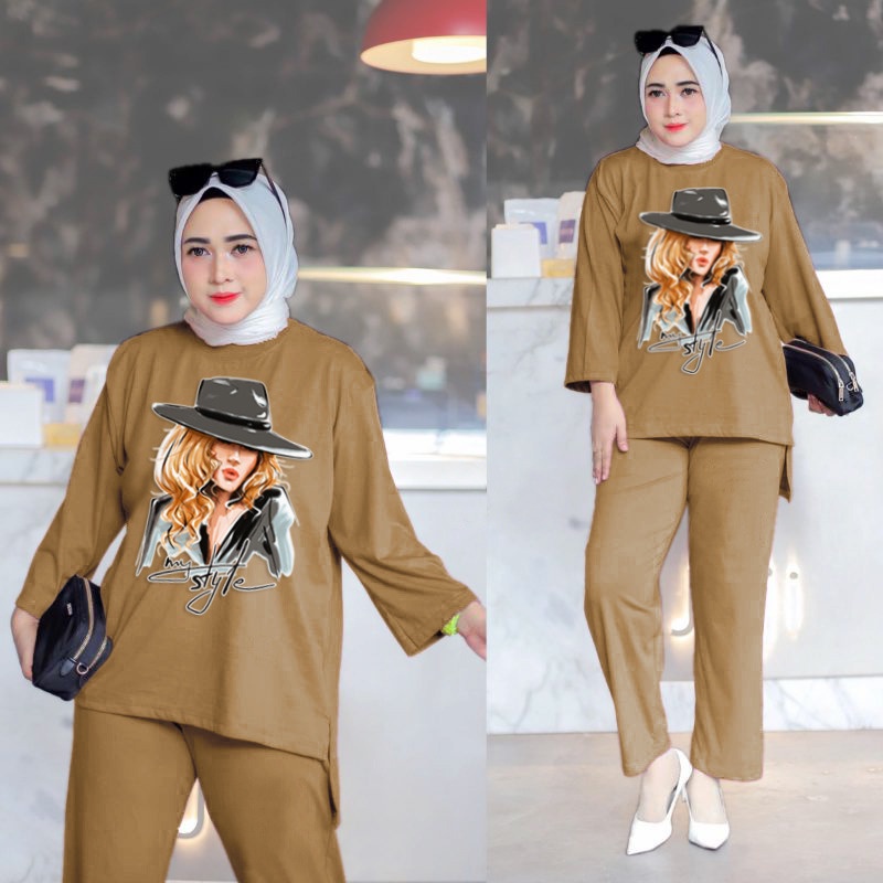 RILLO - ONESET SETELAN CELANA ATASAN OVERSIZE WANITA MY STYLE