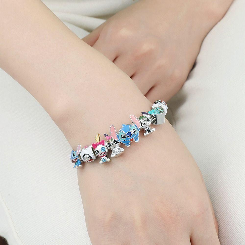 Needway Stitch Gelang Pacar Hadiah Retro Fashion Perhiasan Manik Musim Panas Manis Indah Gelang
