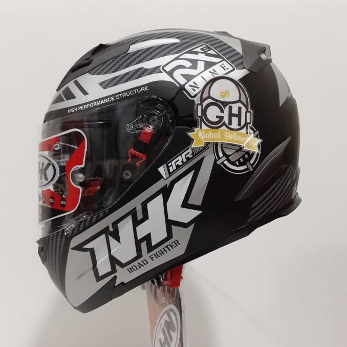 HELM NHK RX9 RACER X NHK RX-9 RACER X NHK RX NINE BLACK DOFF SILVER