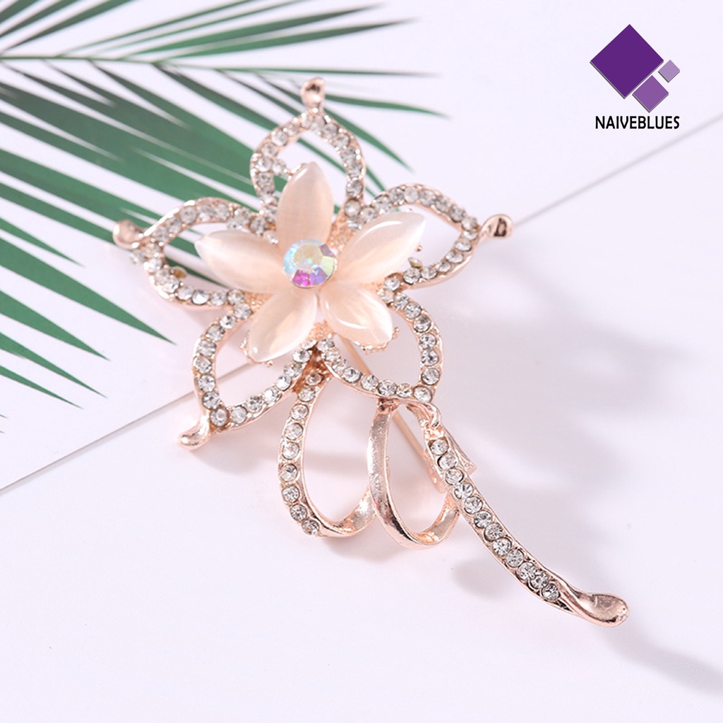 &lt; Naiveblues &gt; Bros Pin Bentuk Bunga Gaya Korea Elegan Floral Brooch Lapel Pakaian Dekor