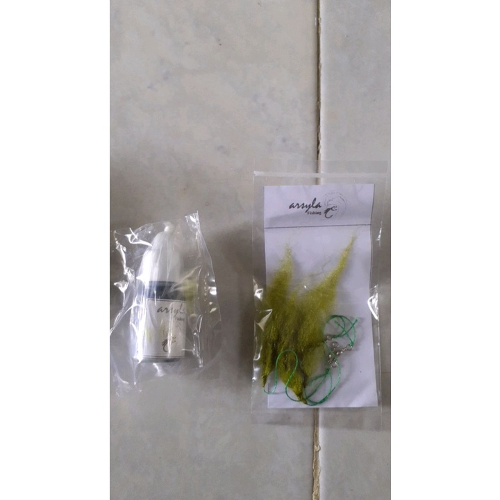 ✅umpan lumut tiruan spesial ikan nila mujair / lumut tiruan umpan pancing ikan / lumut tiruan 2 kail