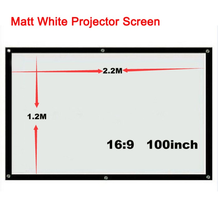 

[[JNT COD]] Layar Proyektor 100 inch, ukuran 120 x 220 cm (Screen Projector)