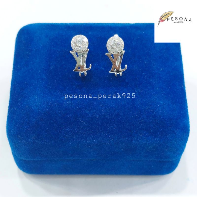ANTING PERAK ASLI SILVER 925 LAPIS EMAS PUTIH MODEL EMAS KEKINIAN MODEL TERBARU ANTING JEPIT PERAK A