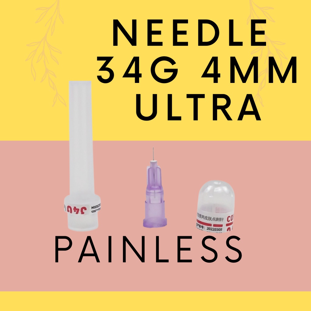 Needle 34G 4MM Ultra Painless Ori Needle Messo 34G 4MM Ultra Needle meso 34G Skin Booster Mesotherapy Mesoterapi Painless Nedle 34G Needle Ultra