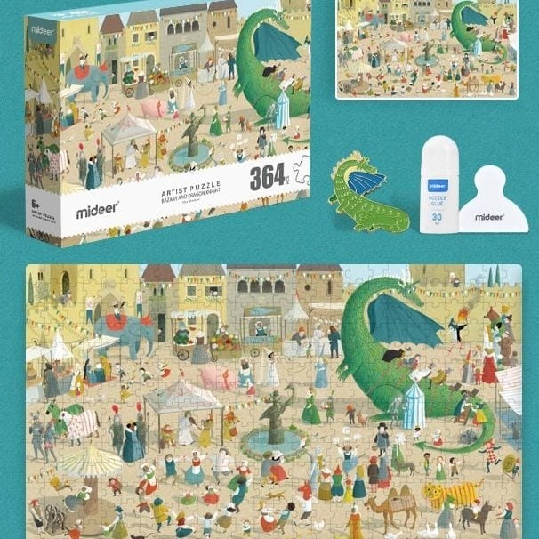 Mideer artist puzzle jigsaw 364 pc bazaar and dragon night