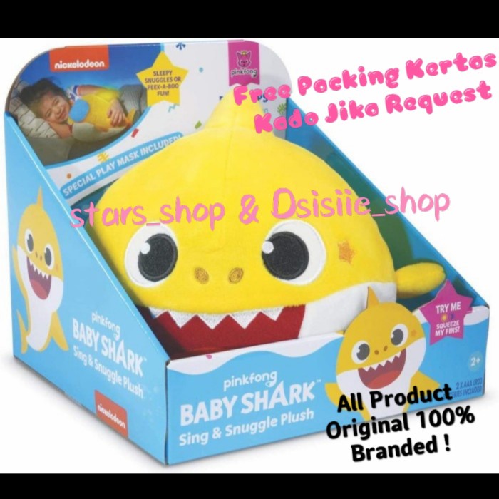 ✨ BISA COD ✨ Pinkfong Baby Shark Sing And Snuggle Doll Original / Boneka Baby Shark