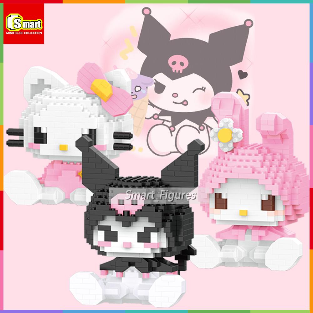 Karakter Kartun Lucu Kuromi Hello Kitty My Melody Partikel Kecil Blok Bangunan Sanrio Rakitan Mainan Anak Perempuan Hadiah