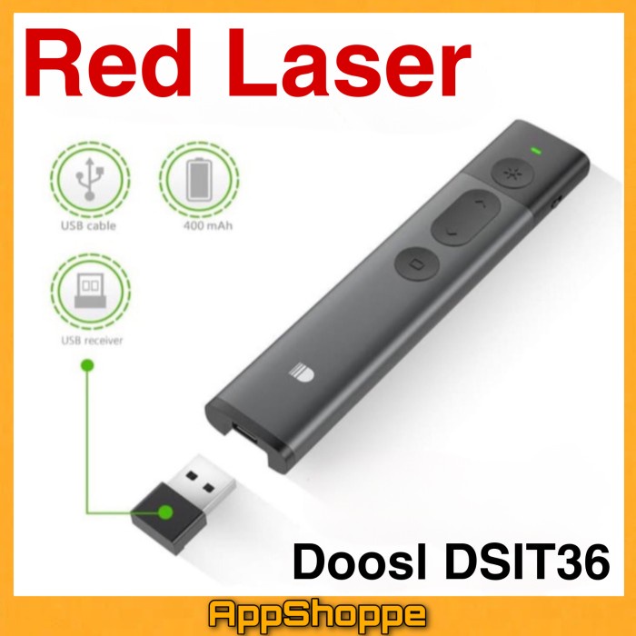 

[[JNT COD]] Doosl DSIT032 2.4GHz Wireless Presenter RECHARGEABLE GREEN LASER