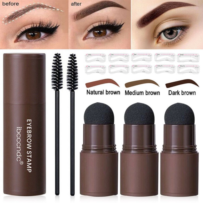 Eyebrow-Powder- Ibcccndc Eyebrow Powder Cetakan Alis Instan Bedak Alis Eyebrow Stamp -Powder-Eyebrow