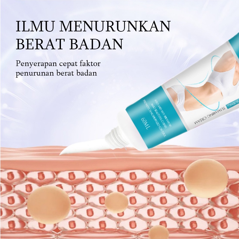 Slimming Cream Krim Pelangsing Pembakar Lemak Melembabkan Mengencangkan Kulit Untuk Perut Paha dan Lengan-60ML