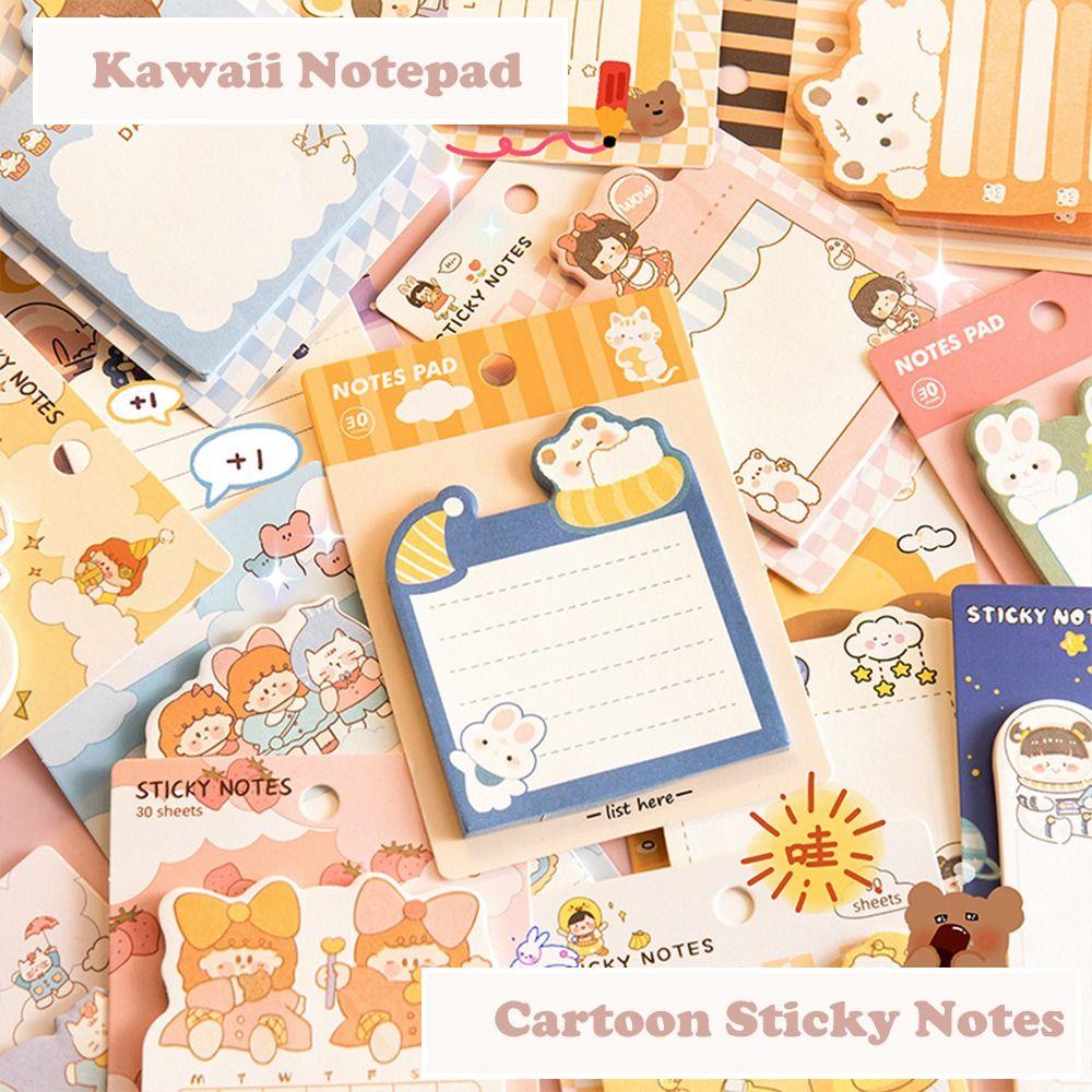 【 ELEGANT 】 Memo Pad Alat Tulis Siswa 30lembar Label Baca Perlengkapan Kantor Sekolah Sticky Bookmark To Do List Label Label Perekat