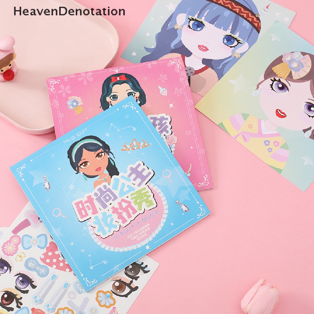 [HeavenDenotation] Anak-anak Putri Fashion Change Show Sticker Set Gadis Decal Serbaguna Diy Makeup Show HDV