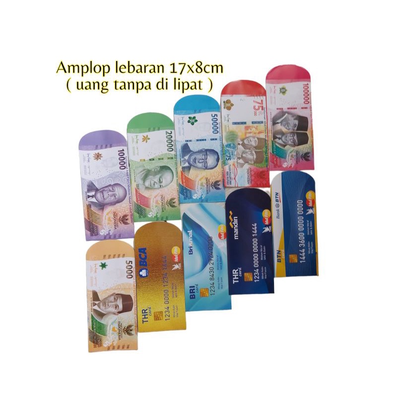 10 PCS AMPLOP LEBARAN JUMBO 17 X 8 CM TANPA LIPAT - AMPLOP LEBARAN UANG - AMPLOP ATM