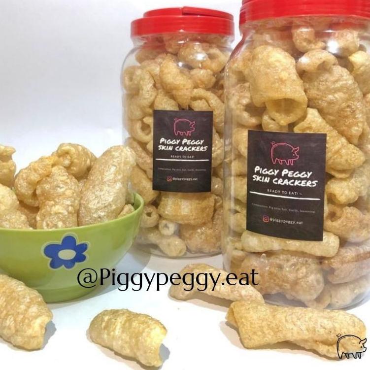 

➣ Krubi Piggy Peggy / Kerupuk Kulit Babi / Piggy Skin Crackers toples 3L ➢