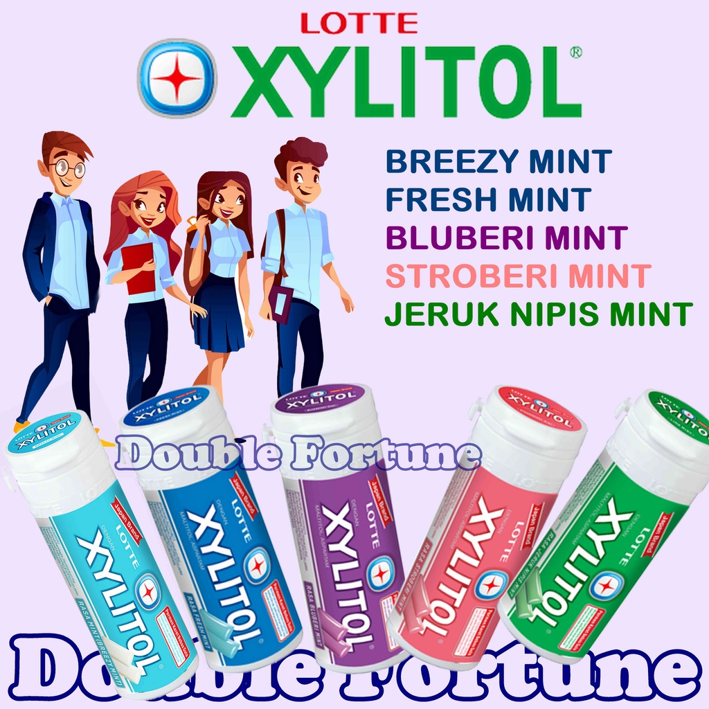 LOTTE XYLITOL   TABUNG   27.55 GR  (19 BUTIR @1.45 GR)