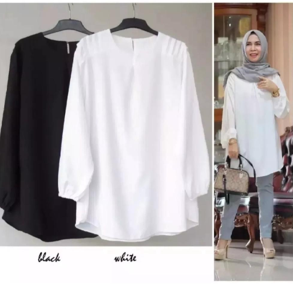 STOK TERBATAS ATASAN SALMA BLOUSE / JUMBO XXXL LD 130 CM / BAJU WANITA JUMBO / REMPEL BAHU / XXXL / 
