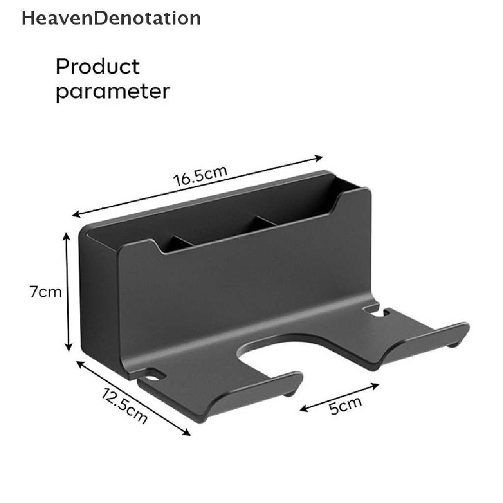 [HeavenDenotation] Tempat Pengering Rambut Tempel Dinding Untuk Rak Kamar Mandi Tanpa Bor stand Pengering Rambut Plastik Bathroom Organizer HDV
