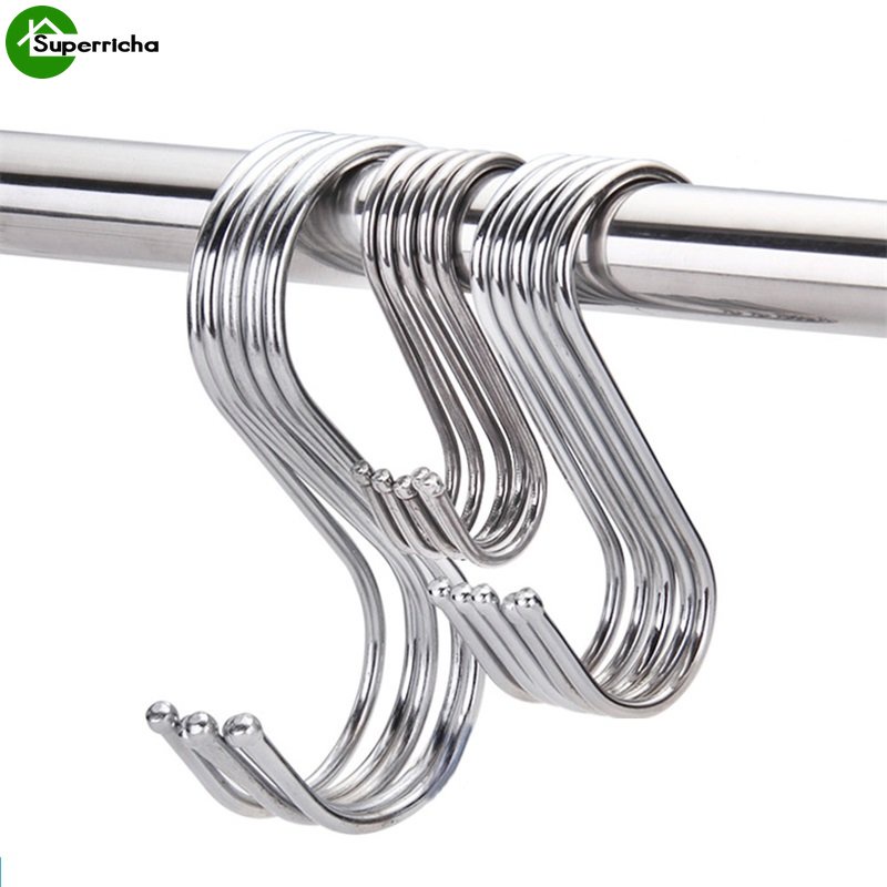 Hot Sale/10Pcs Kait Praktis Stainless Steel/Dapur Bentuk S Railing S Gantungan Hook/S Gantungan Hook Clasp Holder Hooks Untuk Menggantung Baju Handbag Hook