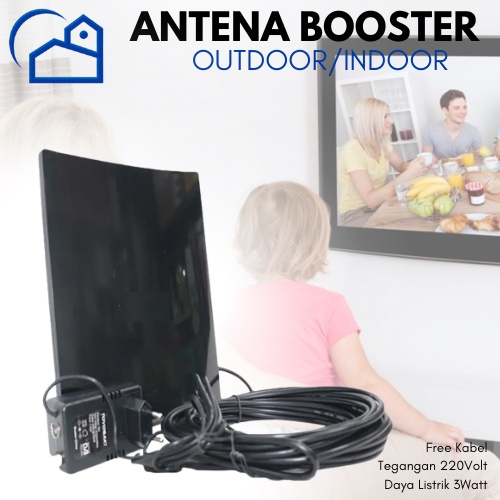 Antena TV Booster Portable Indoor Outdoor Penjernih Booster Antena TV Booster Indoor Outdoor