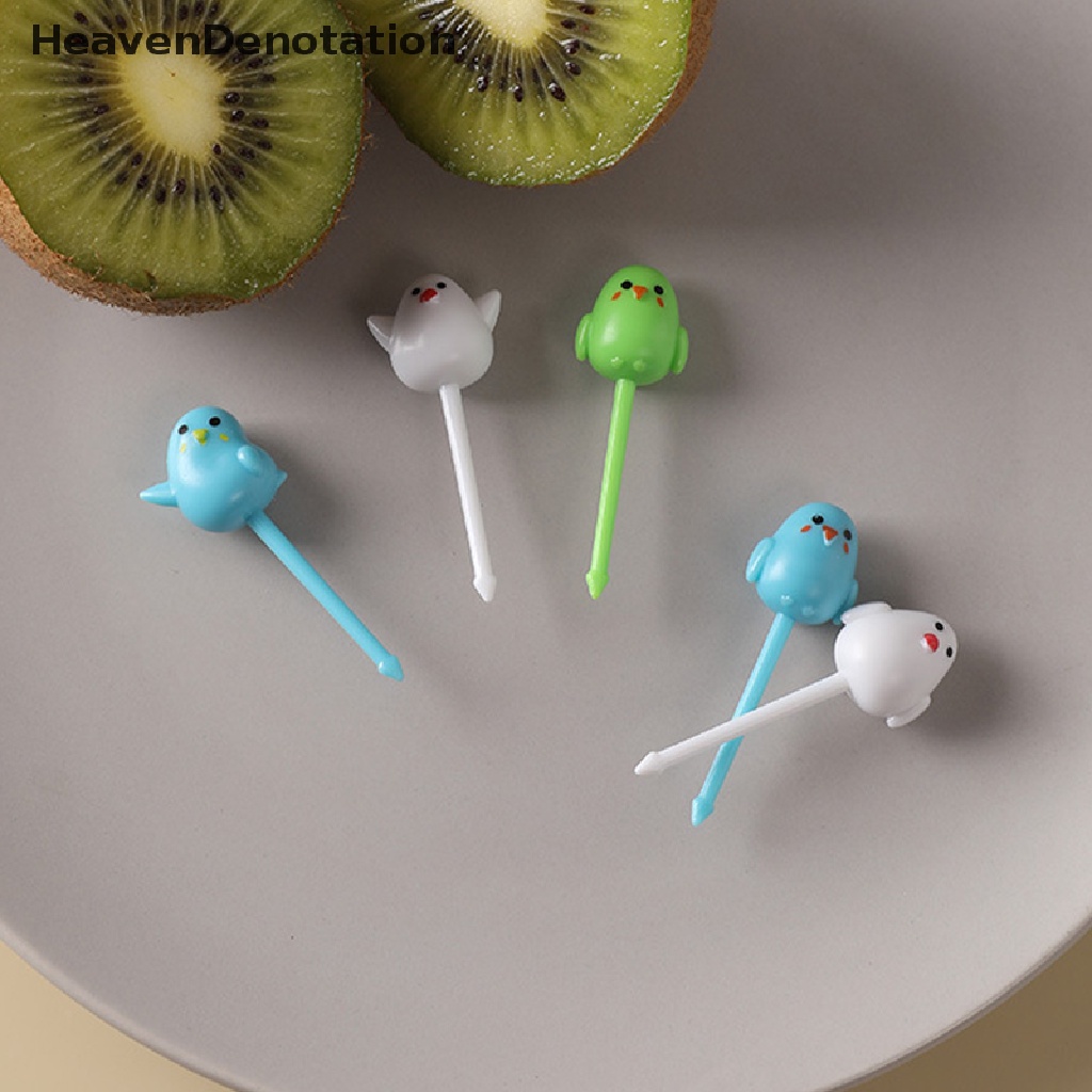 [HeavenDenotation] 5 / 6 / 10pcs Cute Cartoon Bow Fruit Fork Kids Snack Dessert Picks Tookpick HDV