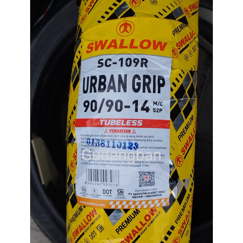 Swallow 90 90 14 Tubeless Urban Grip SC109 Ban luar motor matic SC109R