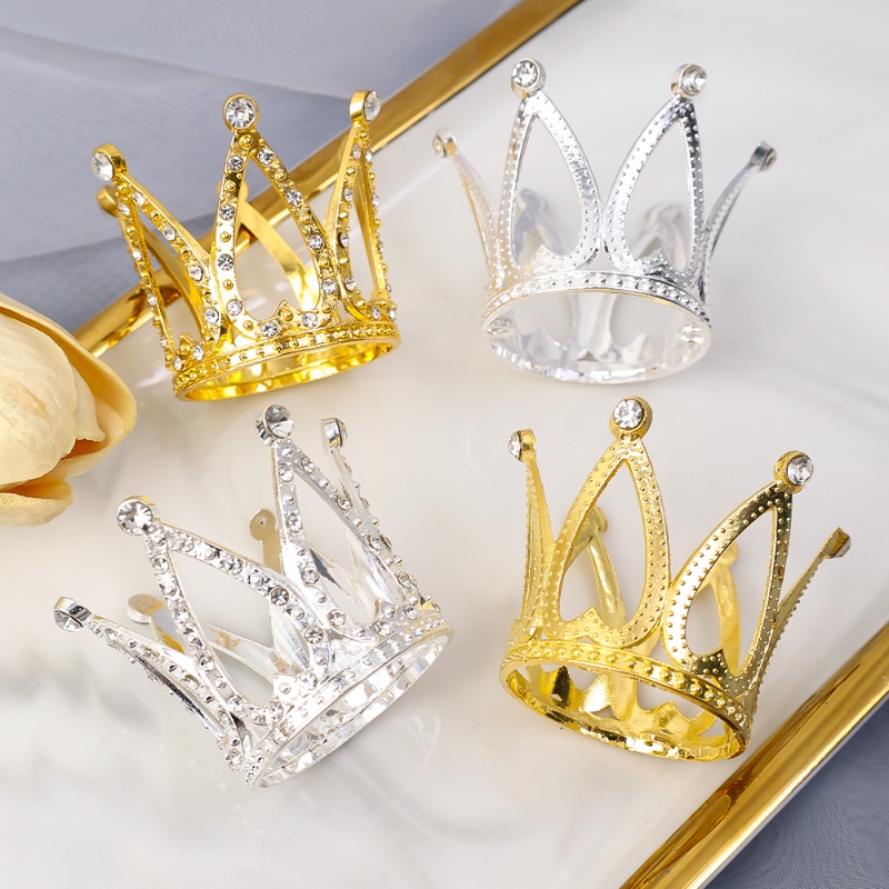 [Harga Grosir] Mahkota Mini Hiasan Kue Shiny Zircon Crown Hiasan Kepala Halus Dessert Top Dekorasi Perlengkapan Dekorasi Pesta Pernikahan Ulang Tahun