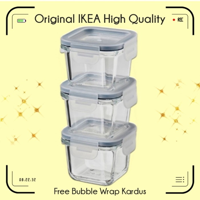 PENYIMPANAN MAKANAN GLASS BABY FOOD CONTAINER / LUNCHBOX / SET MPASI