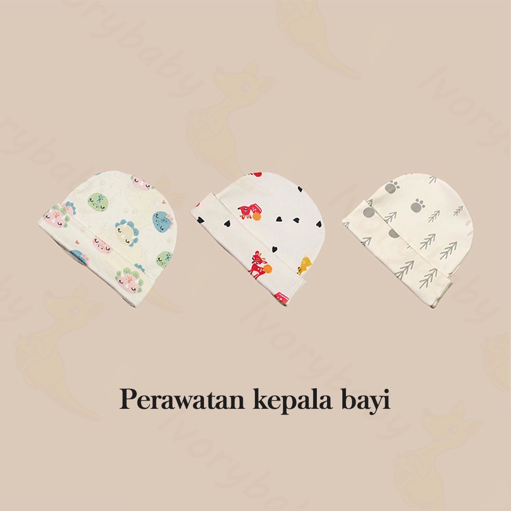 Ivorybaby Topi bayi newborn kupluk bayi lembut