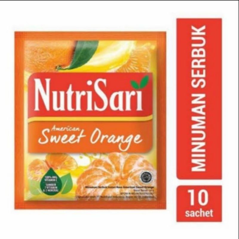 

NUTRISARI AMERICAN SWEET ORANGE 10 sachet minuman serbuk instan jeruk