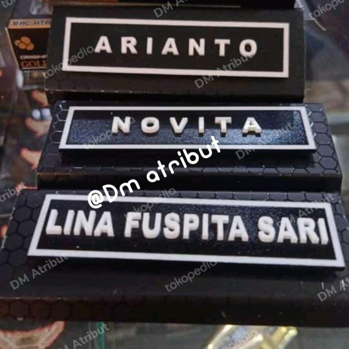 

Terlaris Name Tag Papan Nama Dada Timbul 3D Kualitas Exclusive