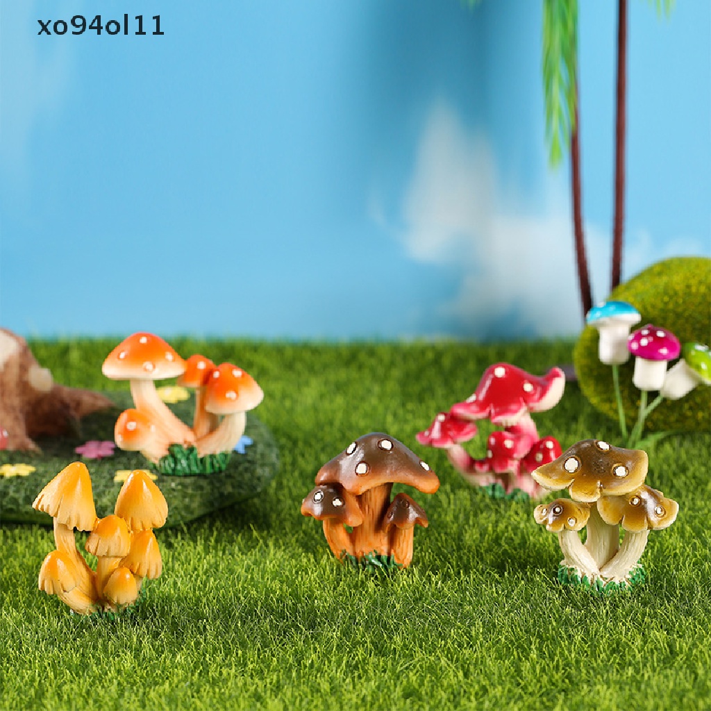 Xo 1Pc Kartun Jamur Mikro Lanskap Diy Resin Berkebun Aksesoris OL