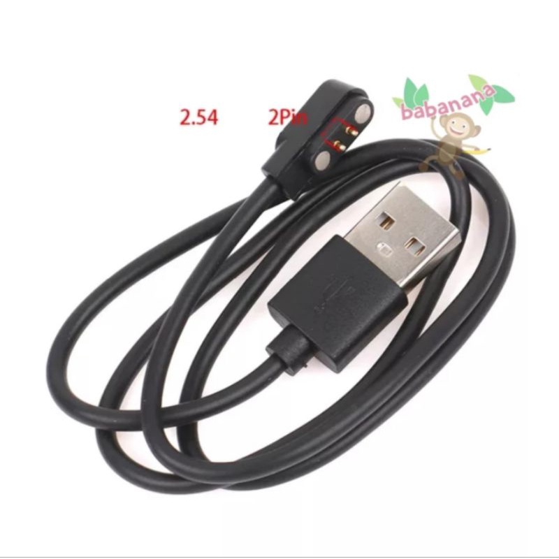 Kabel USB Charger Casan 2 Pin 2.54 mm Smartwatch Jam Smart Watch Cable 2pin 2.54mm