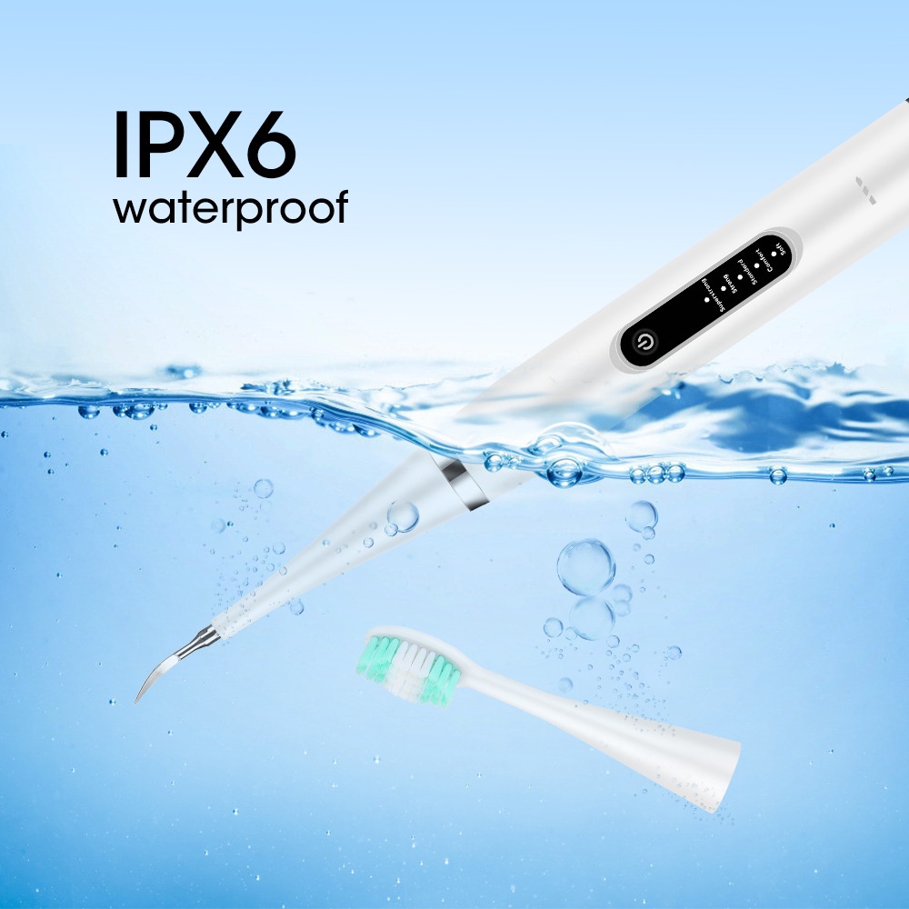 Dental Scaler Tool Electric Ultrasonic Toothbrush Portable 2 IN 1 Alat pembersih Plak gigi / Tartar Remover Tool / Tooth Cleaner IPX7 Waterproof