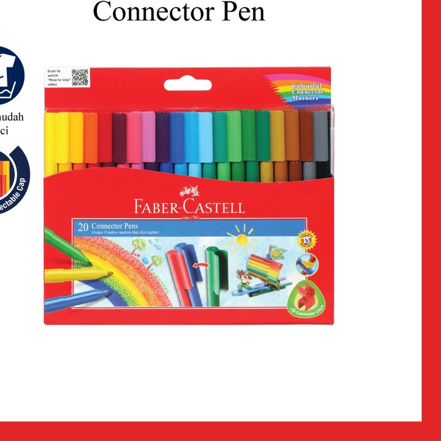 

COD | KF7 | Konektor Pen Spidol Warna Faber Castell Kemasan 20 Warna untuk mewarnai