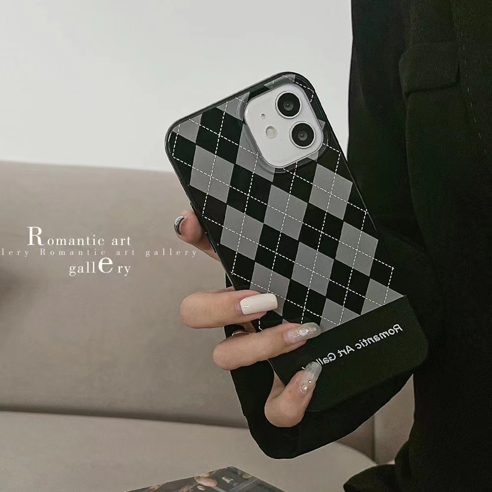 IPHONE Ins Rami Abu Berlian Cocok Untuk Iphone14 14pro 14plus 13 13mini 13pro 13prm iPhone12 7Plus 8Plus Xr XS 13 12mini Pro Max Empat Sudut Casing Ponsel Tahan Guncangan