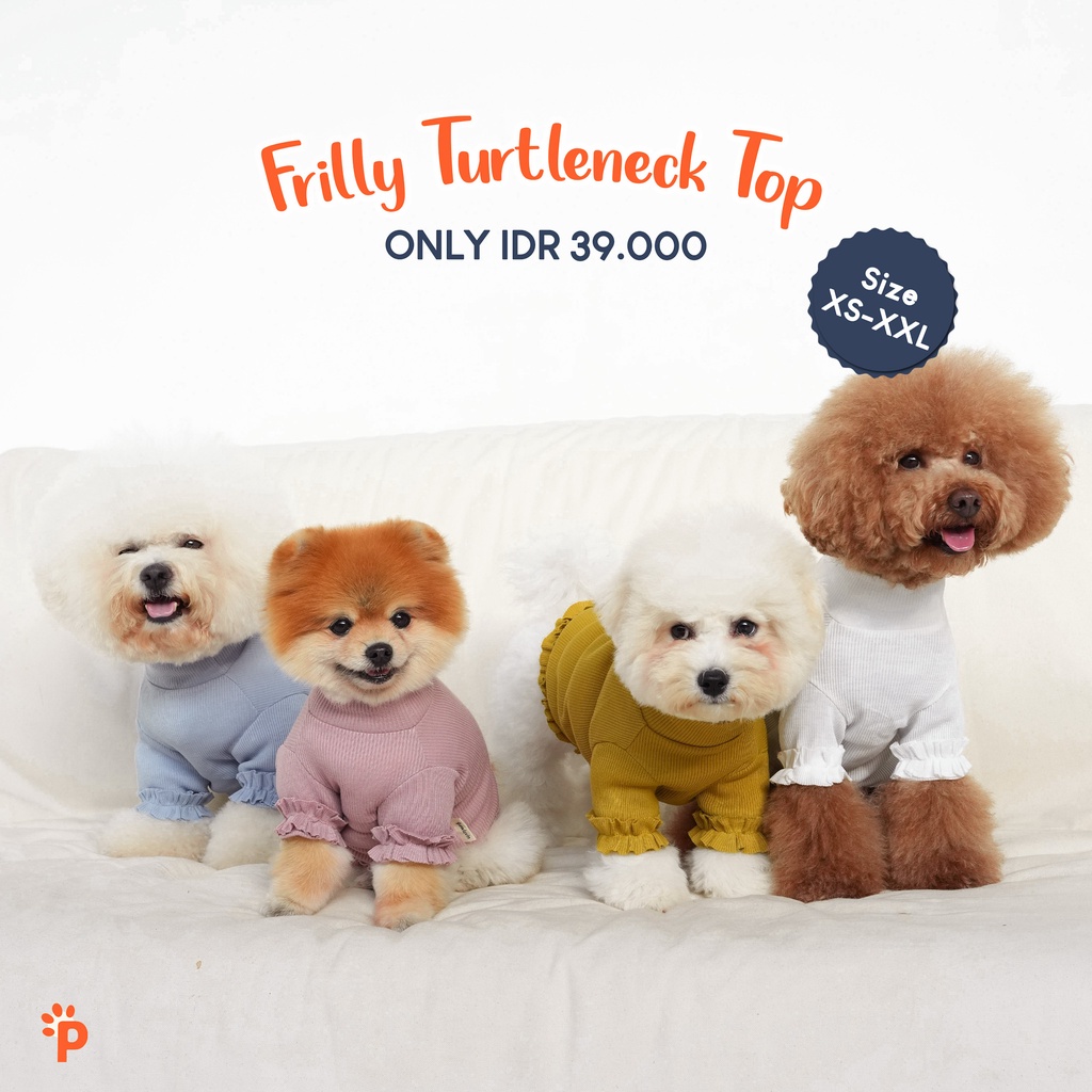 PAWLOVIN - Baju Kucing dan Baju Anjing Frilly Turtleneck