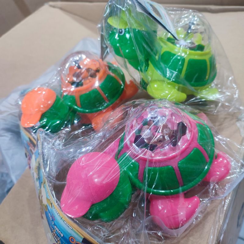 mainan kura kura led disco bisa berjalan &amp; berputar