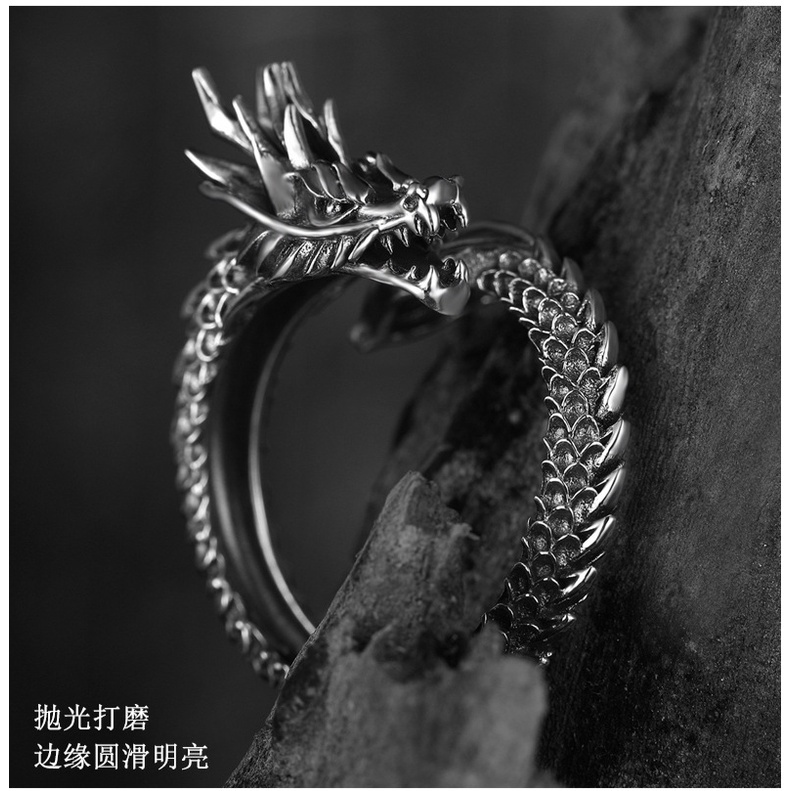 Cincin Desain Naga | Cincin Trendi Model Terbuka Untuk Wanita | Perhiasan Bahan Metal | Kotak Hadiah Ulang Tahun