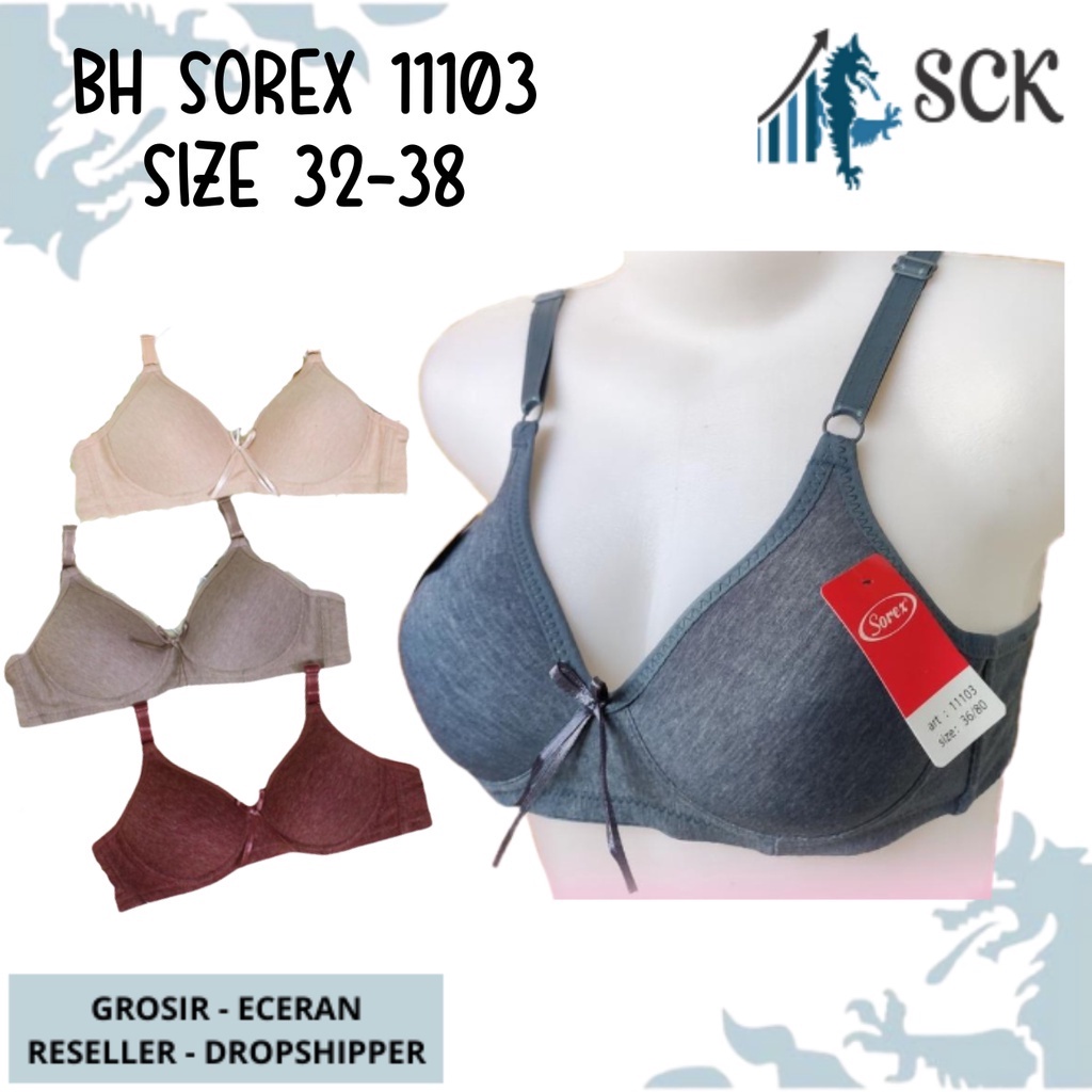 BH SOREX 11103 Melange Busa Tipis Tanpa Kawat Cup A Size 32-38 / Pakaian Dalam Cewek - sckmenwear GROSIR