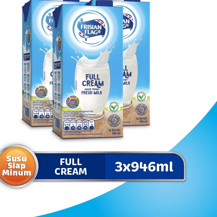 

✲ Frisian Flag Family UHT Full Cream 946 ml x 3 pcs ✮